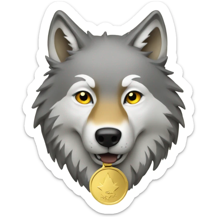 Wolf gold medal sticker