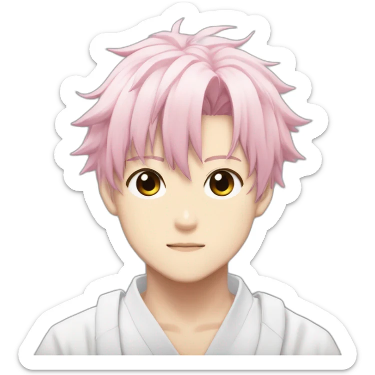 Yuri itadori, jujutsu kaisen, light pink hair sticker