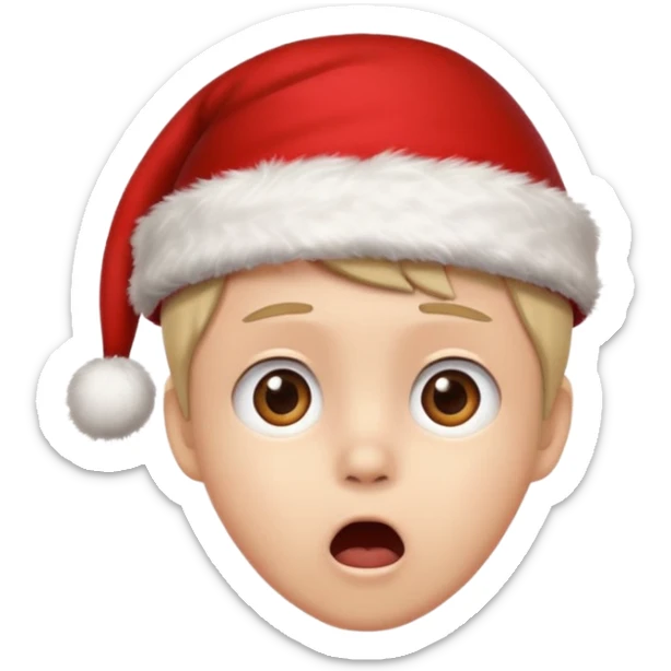  Add a Christmas hat 🎅 to the shocked emoji 😨 to give it a festive touch! sticker