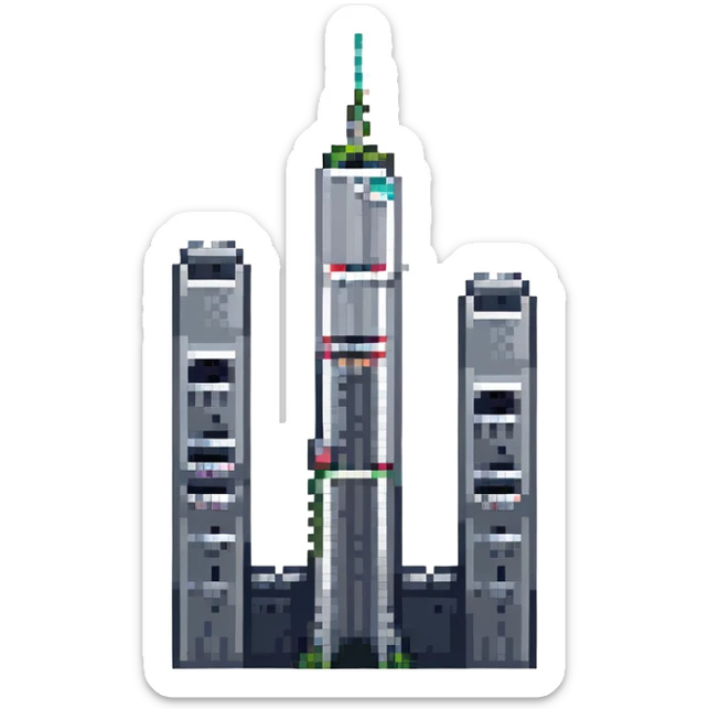 simple and respectful pixel art of the Twin Towers sticker