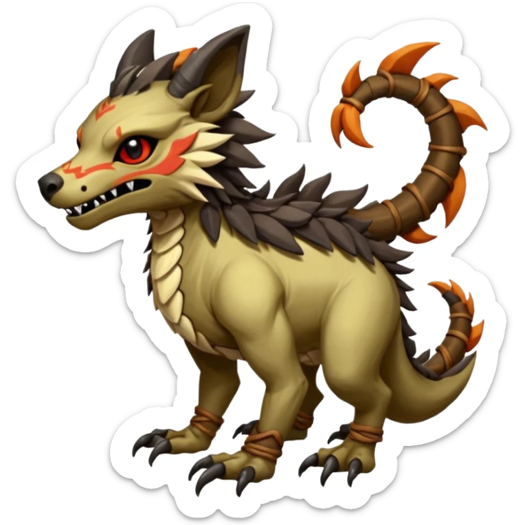 Vernid-Protogen-Grem2-Wickerbeast-Bagbean-animal-fusion-hybrid-creature, by artist LiLaiRa-griffsnuff-Kamirah-Dreameleon sticker