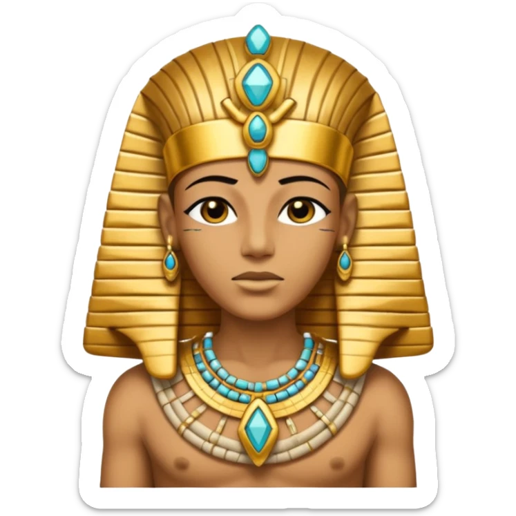 Mummy Pharaoh: Bandaged body with golden headdress and jeweled amulet.
 sticker