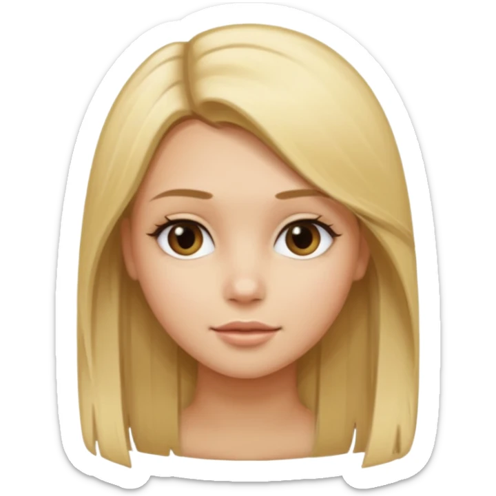 Girl with blonde hair dirty blonde pin straight hair  sticker