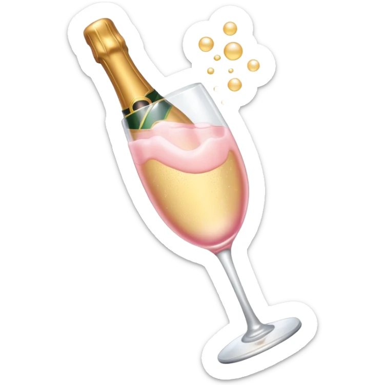 I want a emoji of champagne 🥂 but in baby pink colour  sticker