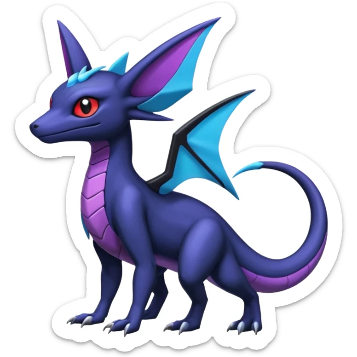 Shiny Salandit-Umbreon-Salamence-Nargacuga-Noivern-Noibat-Hybrid (Full body) sticker