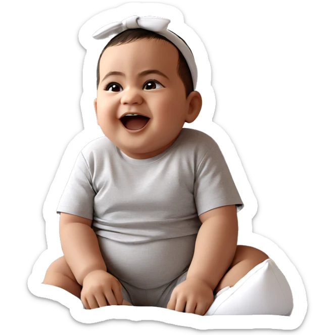 boy on bed with pillow sticker