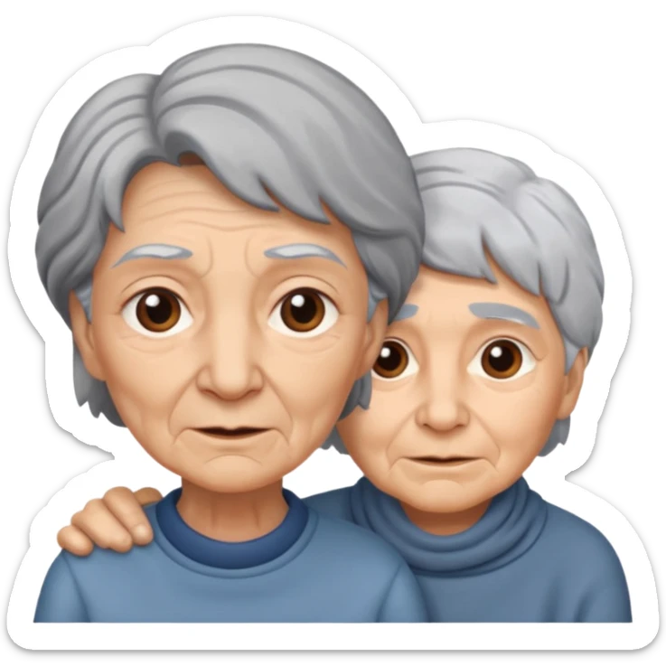 lo mismo que estas haciendo solo coloca alado de la abuela un hombre joven  sticker
