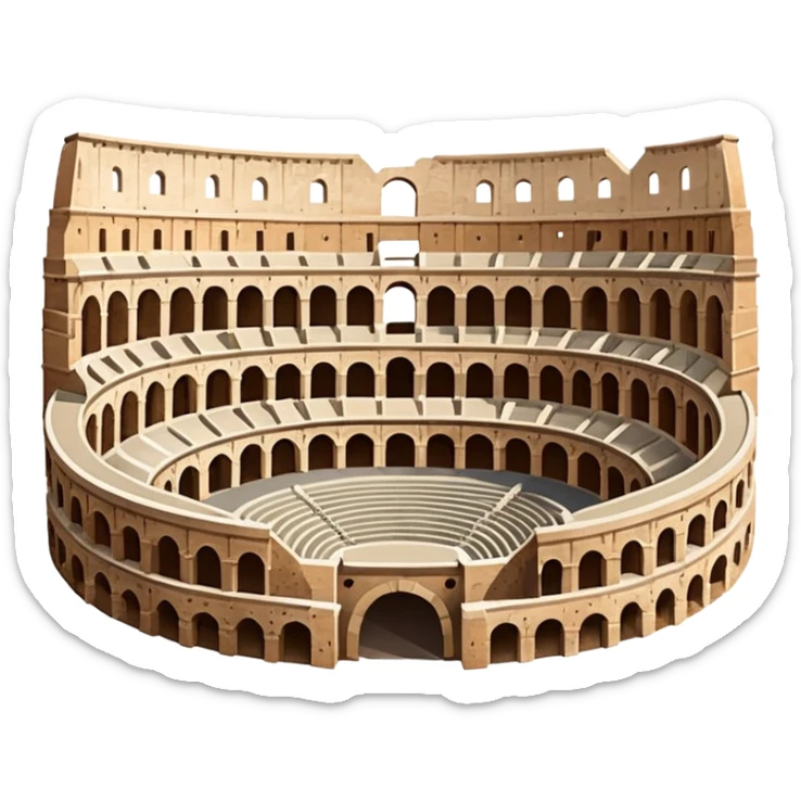 An emoji of the ancient Roman Colosseum. It is shown as a massive oval amphitheater with arched entrances and tiered seating.

 sticker
