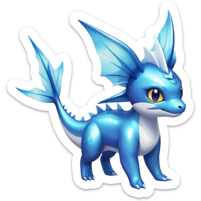 Shiny iridescent Vaporeon-Latios-Lugia-fakemon-hybrid sticker