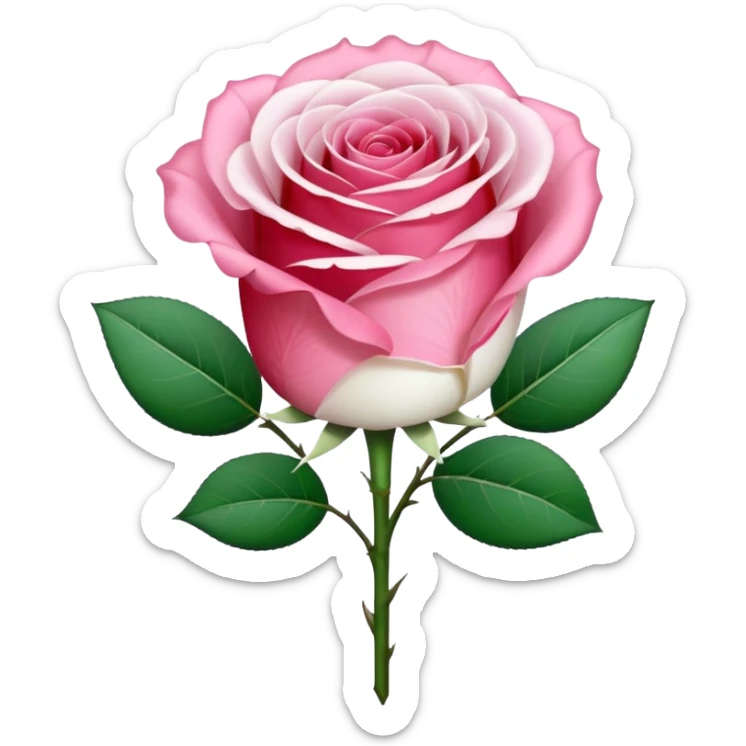 One pink rose and one white rose in transparent bouquet with red band  sticker