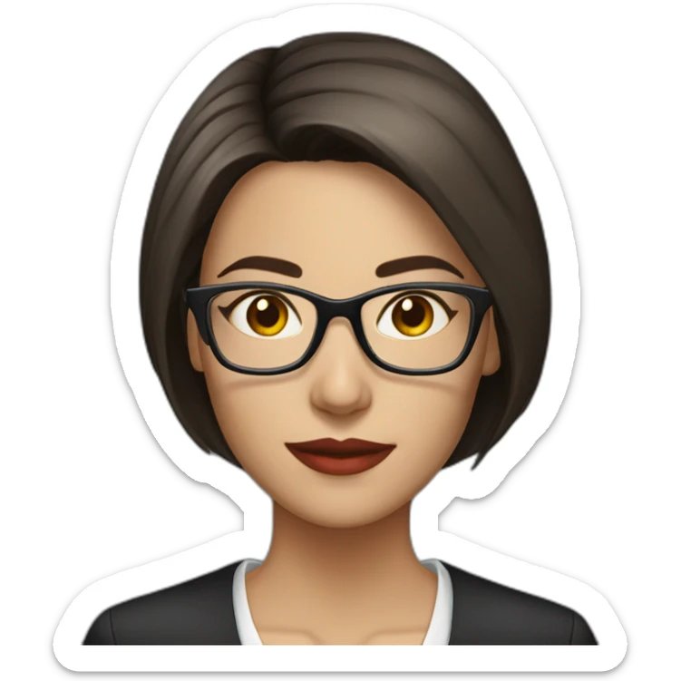 woman brunette short hair Venezuelan lawyer with glasses sticker