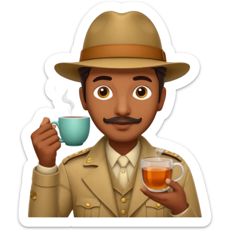 Gabar singh in sholay movie, taken cup of ttea sticker