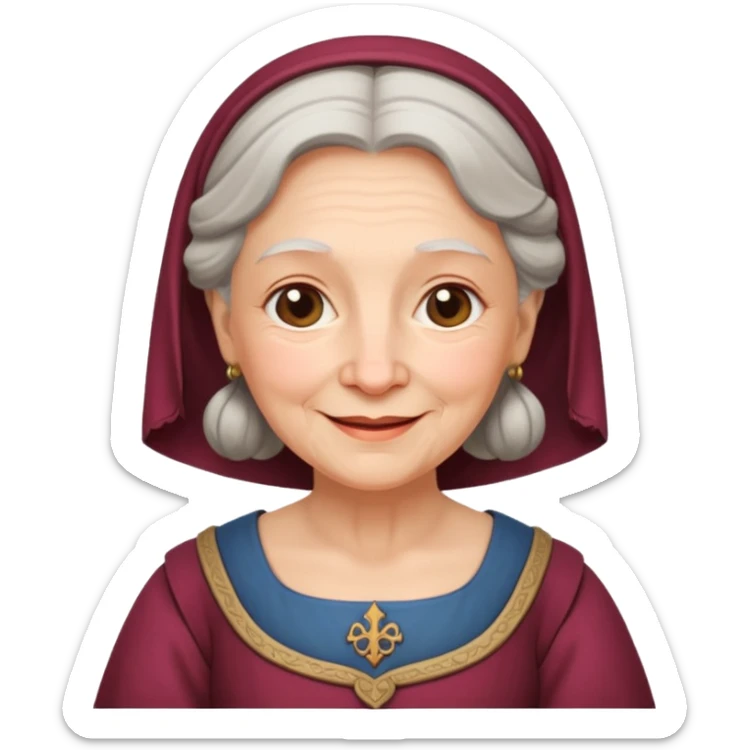 The kind and amiable grandmother in medieval fairy tales sticker
