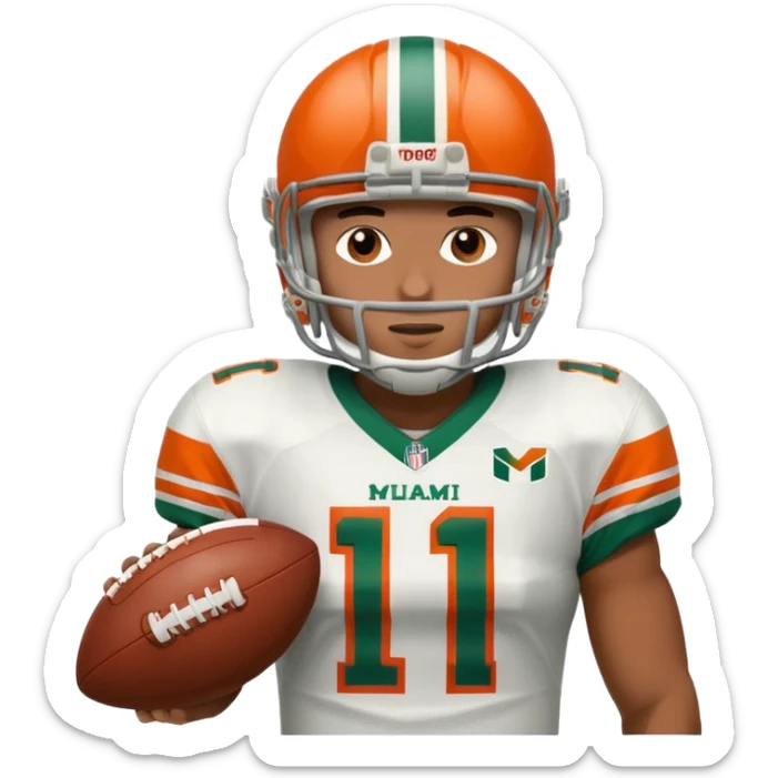 football player for the university of miami wearing number 11 sticker
