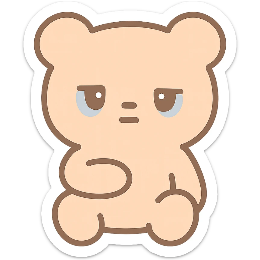 a nonchalant character, relaxed and indifferent sticker