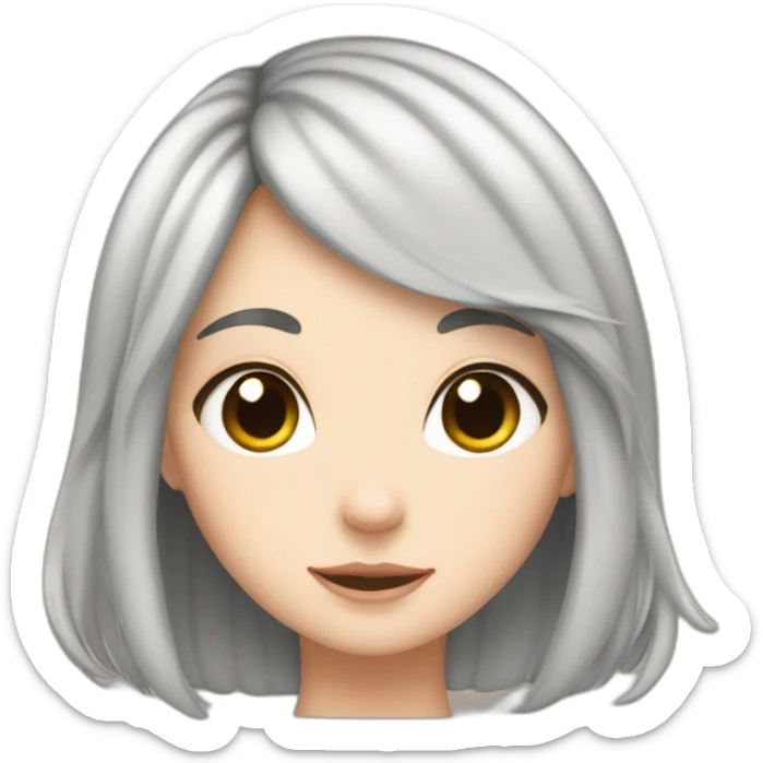 white girl black hair in countryside cat dog sticker