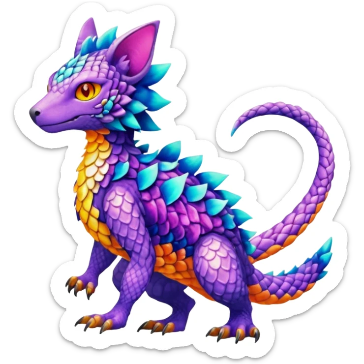 colorful Fakémon-Digimon-Fionbri-Trico-creature (full body) sticker