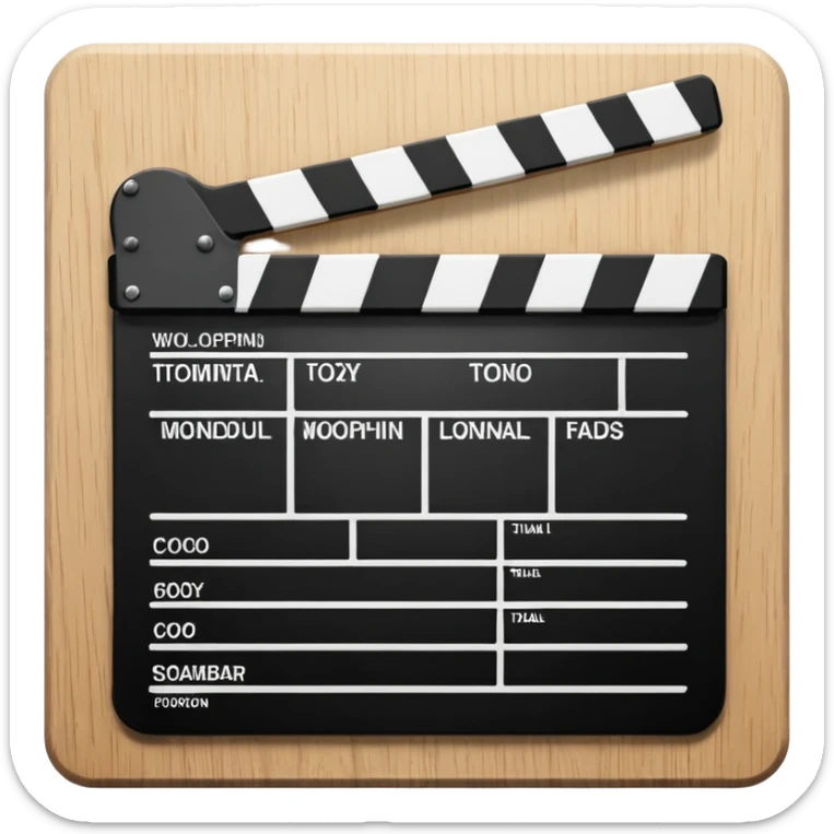 high definition emoji of a movie clapperboard with crisp edges sticker