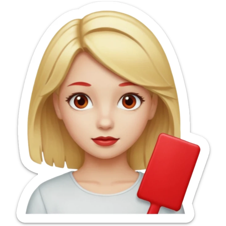 girl with blonde hair and red color hairclip sticker
