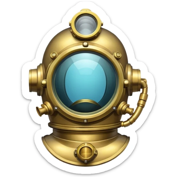 Simple emoji of The helmet of a diving suit sticker