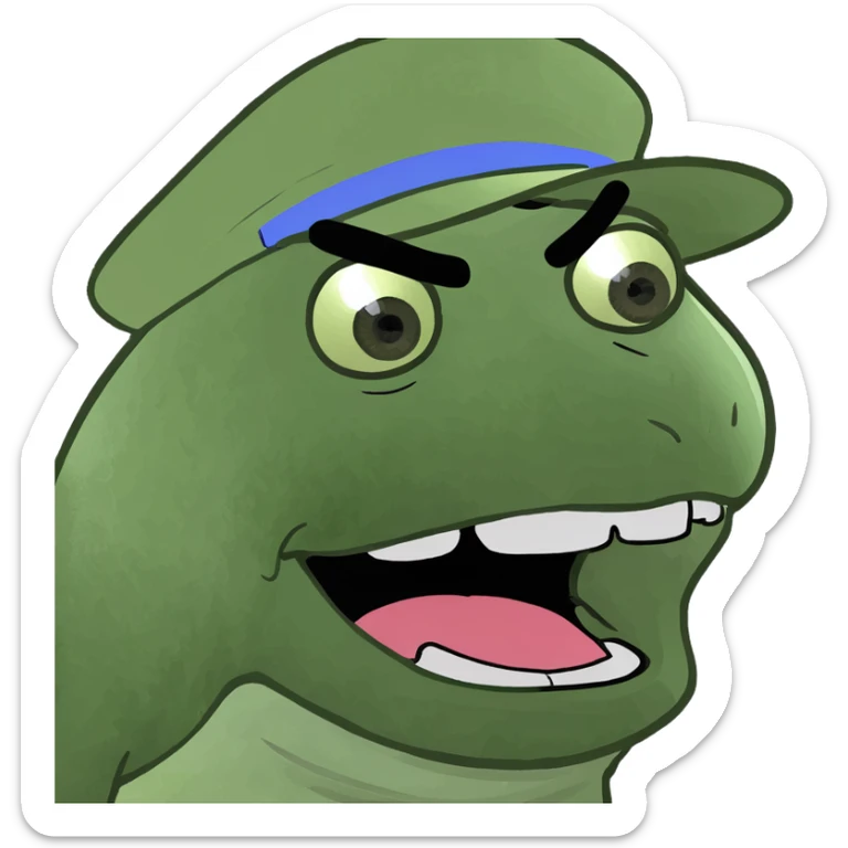 emoji for 'BRR BRR PATAPIM BRAINROT', wild eyes, open mouth, energetic, meme vibe sticker