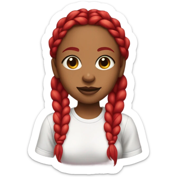 Brown skin girl with red braids and a ICP shirt sticker
