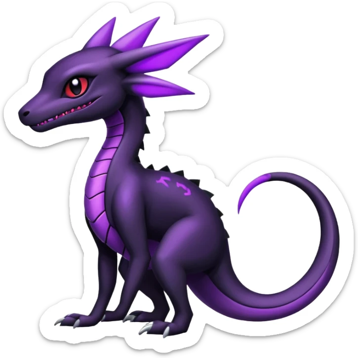 Shiny gothic Salazzle-Salandit-Umbreon-Fakémon-hybrid-creature (full body) 4 legs sticker