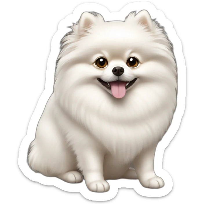 White pomeranian sticker