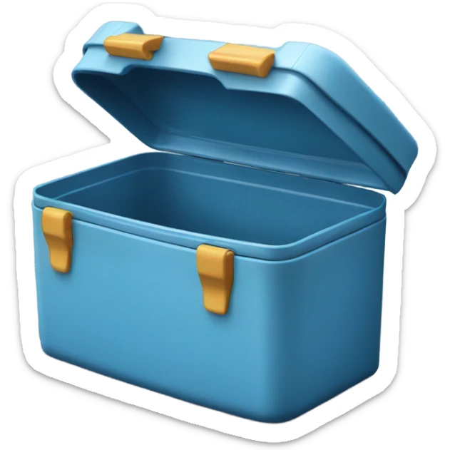 old fashion lunch box with no logo, blue color sticker