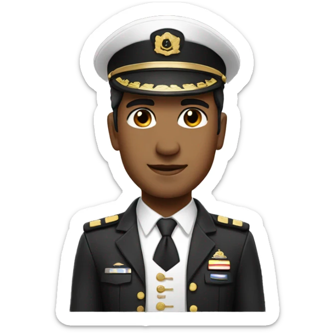 Airline captain with tan skin, black eyes and black hair sticker