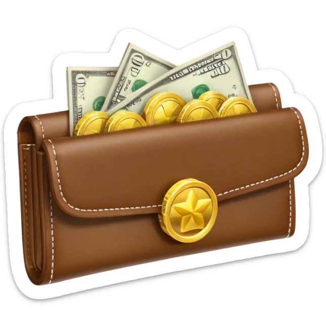 Aviator money emoji, wallet full of cash, casino vibe, premium 3D emoji style, clean, no background
 sticker