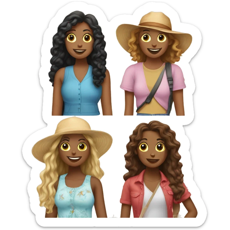 Four best friends girls on vacation in San Francisco sticker