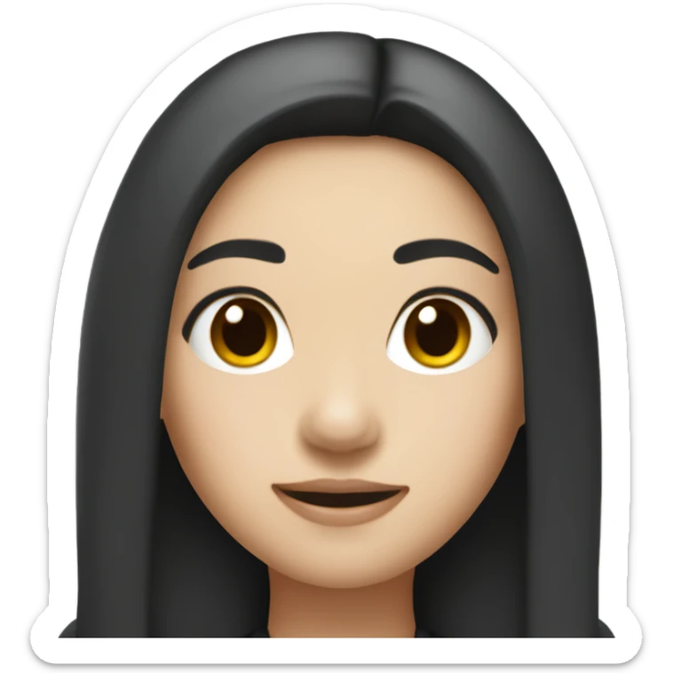 Asian girl with dark black brown hair in scuba fit sticker