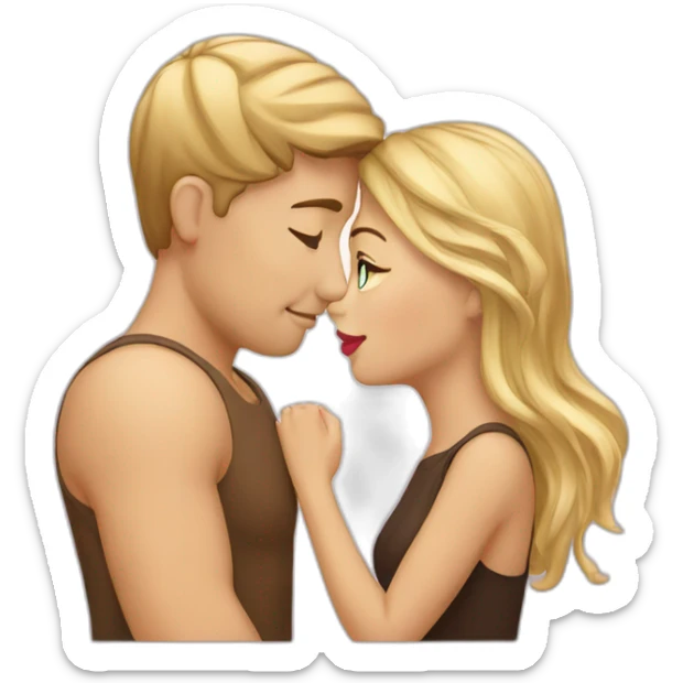 blond-hair-woman-and-brown-hair-man-kisses sticker