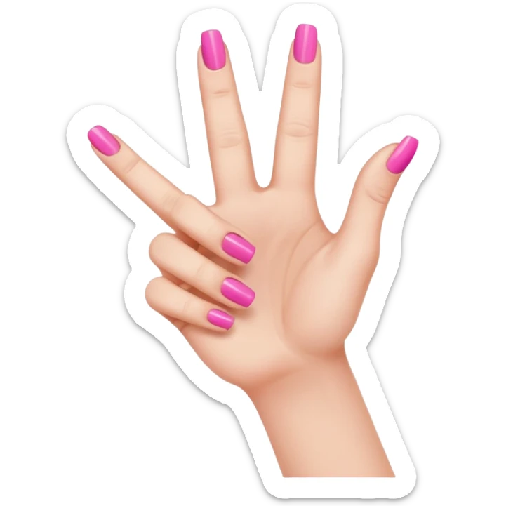 Woman’s hand with pink nail polish giving thumbs down sign sticker