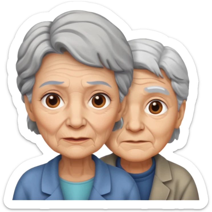 lo mismo que estas haciendo solo coloca alado de la abuela un hombre joven  sticker