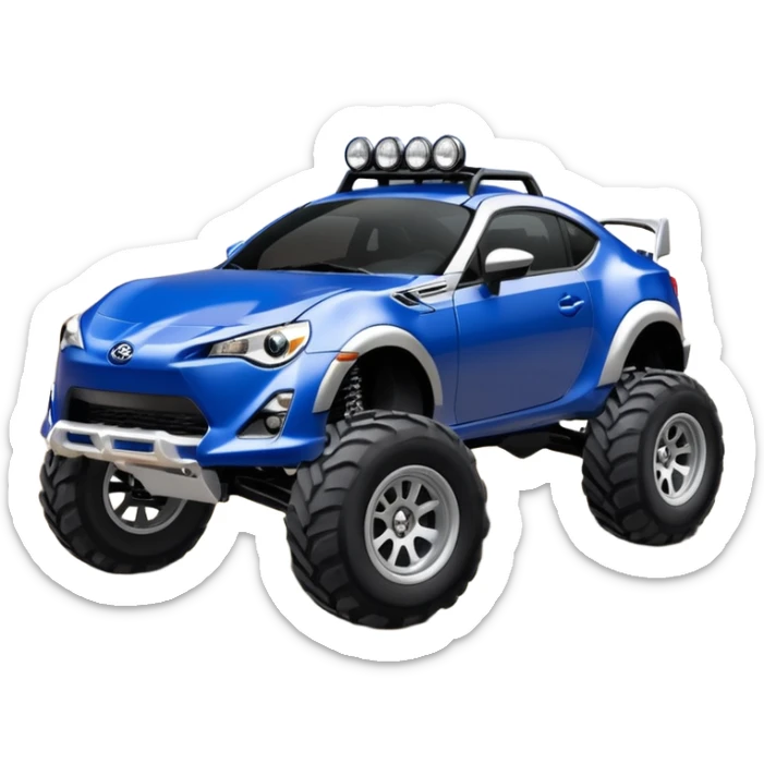 Ultramarine 2013 Off road 4wd monster truck style scion fr-s with silver wheels  sticker