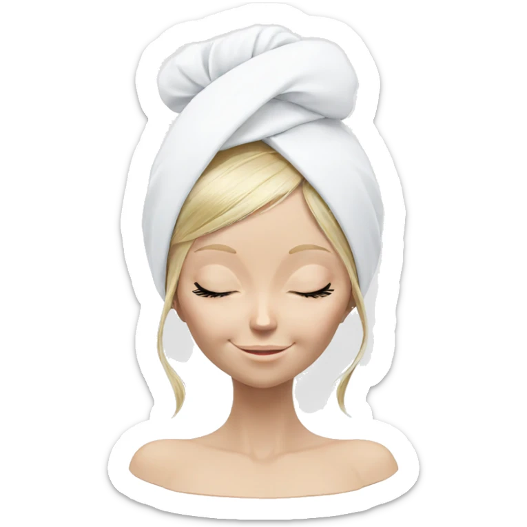 blonde girl with closed eyes sticker