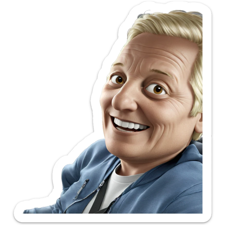 happy boy in car interior sticker