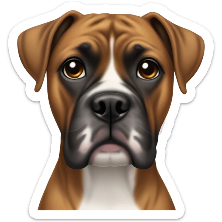 Boxer dog with brindle fur waits at the end of the rainbow bridge sticker