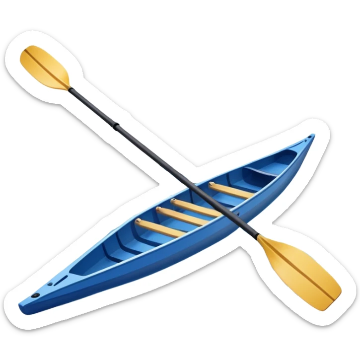 An icon showing a close-up of crossed oars, a sleek racing shell, and rippling water, symbolizing rowing. The design includes droplets in motion and a streamlined boat tip cutting through waves. Transparent background emphasizes strength, precision, and the spirit of competitive rowing sticker
