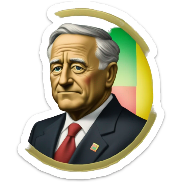 USD Dime coin with the Ethiopian flag as the background colors of green yellow and red, but maintains the face of President Roosevelt, as well as “Liberty” and “In God we Trust” sticker