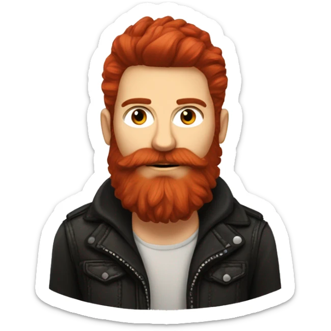 Baltic German Russian Métis Country Punk Guy Black Auburn Hair, Close Trimmed Red Beard sticker