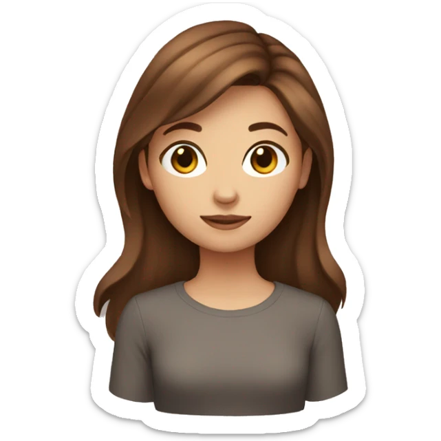 girl with brown hair sticker