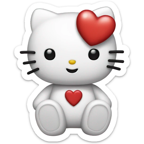 hello kitty with heart sticker