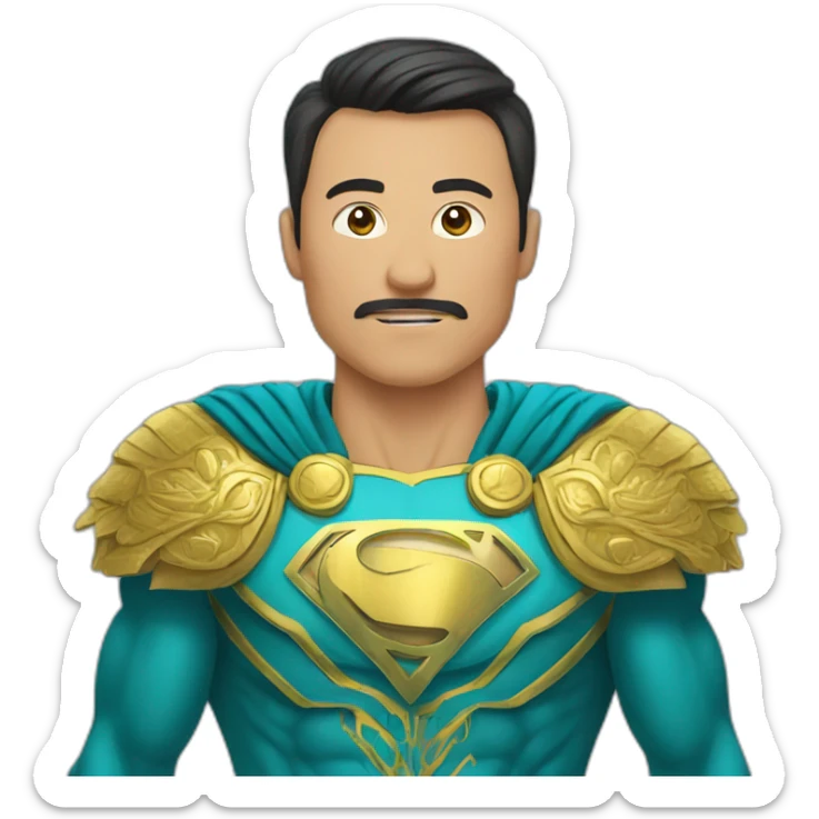 Superhero Kazakhman with ornament of Kazakhstan sticker