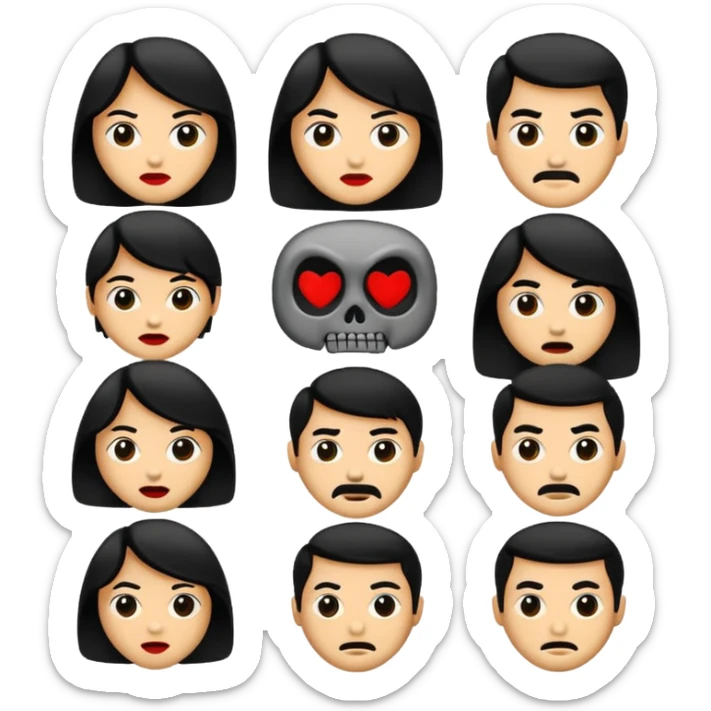 GENERAME   8  ICONOS TIPO EMOJI SILUETEADOS SIN FONDO   ESTILO RETRO OCHENTERO CON LA TEMATICA DE LA PELICULA An American The Evil Dead (Posesión infernal) sticker