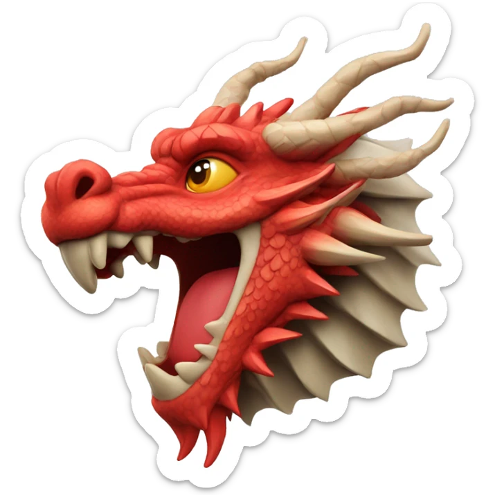 Red Japanese dragon side profile sticker