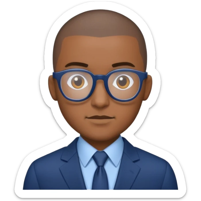 Buzz cut Puerto Rican male with and glasses and dark blue business suit  sticker