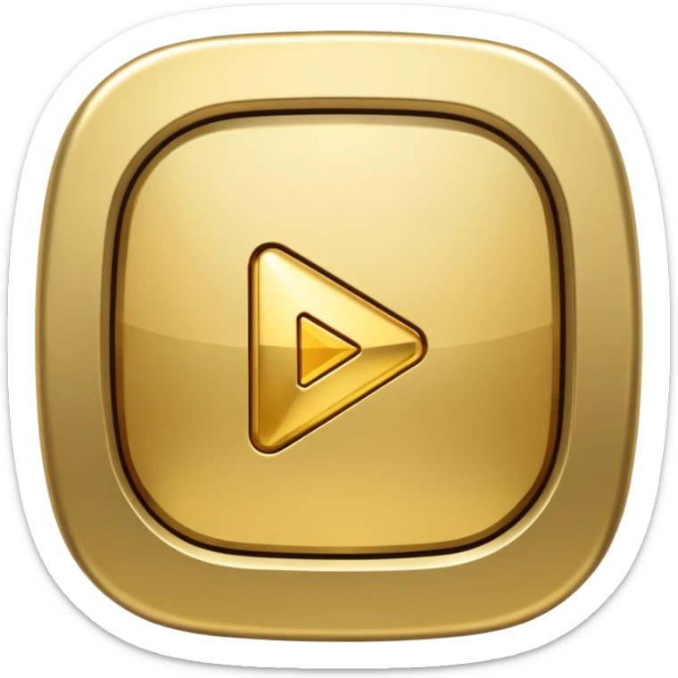 gold playbutton sticker